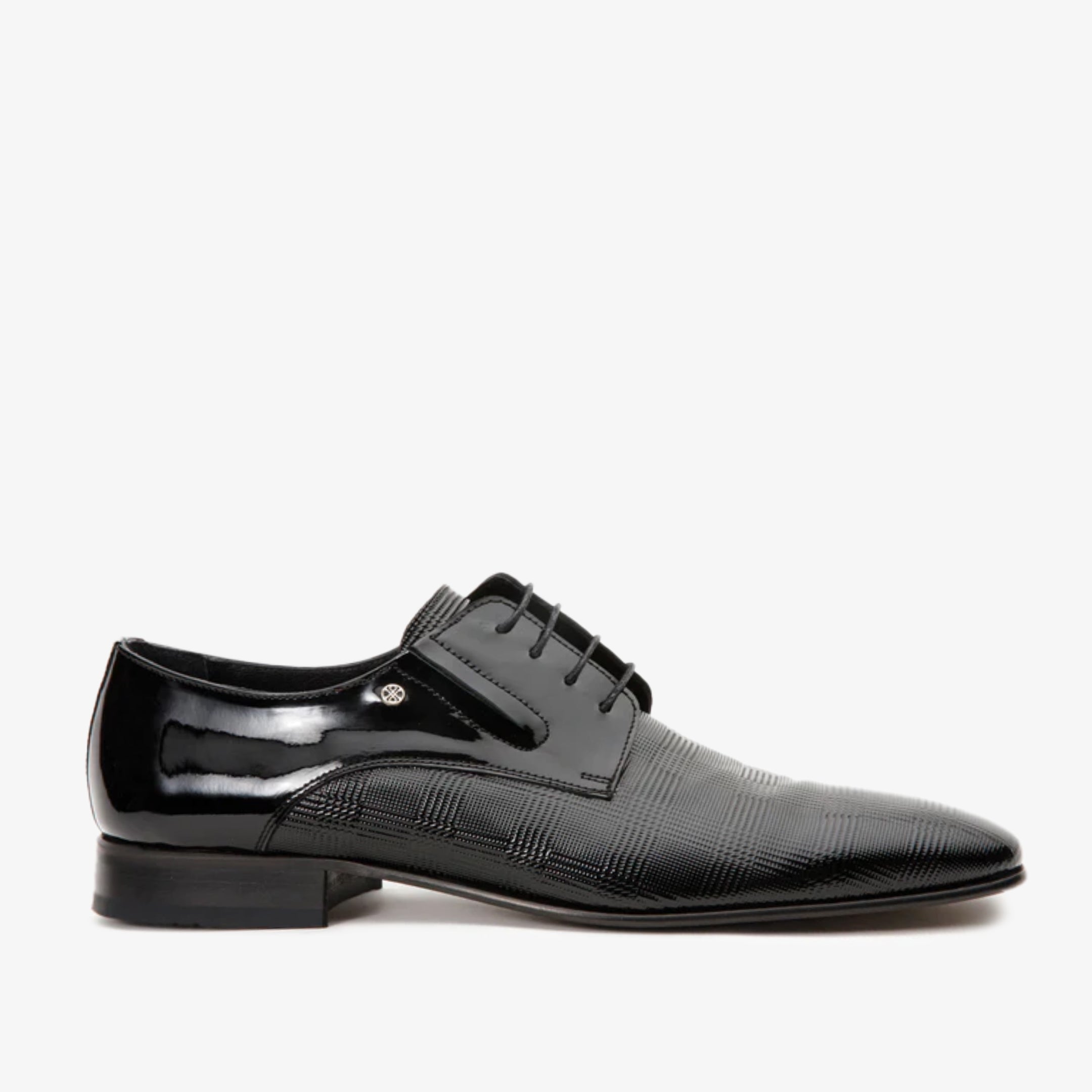 The San Severo Black Patent Leather Derby Shoe On Sale