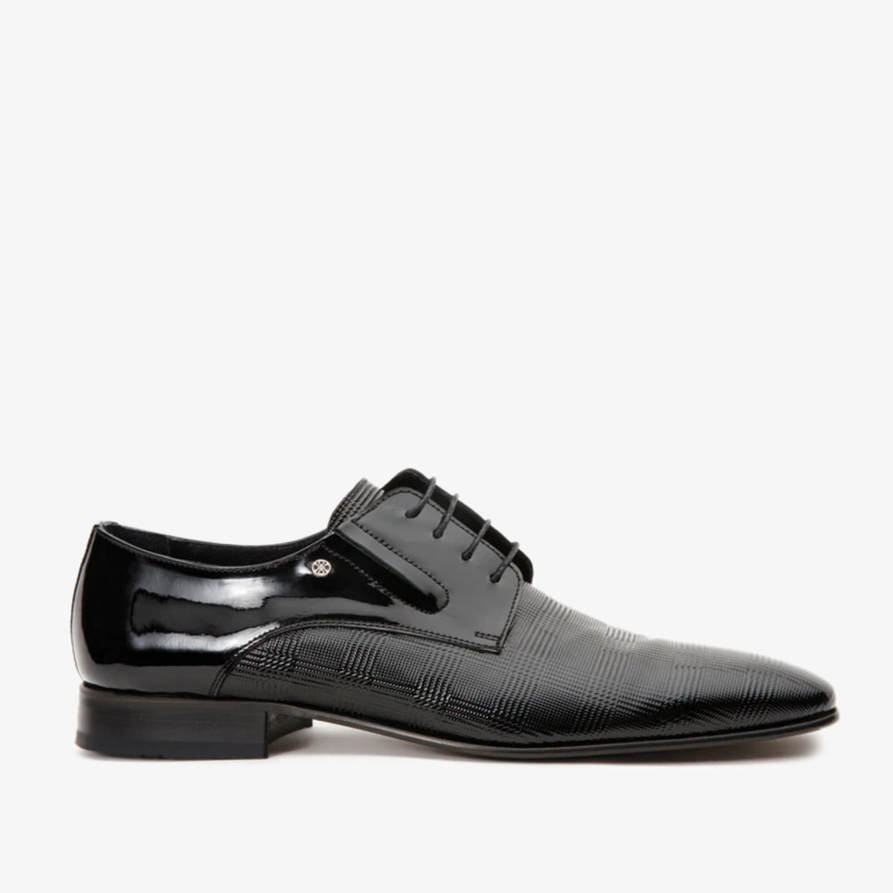 The San Severo Black Patent Leather Derby Shoe On Sale