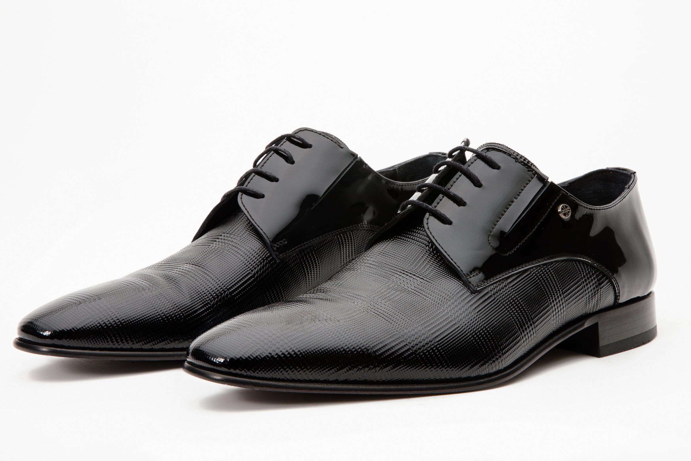 The San Severo Black Patent Leather Derby Shoe On Sale