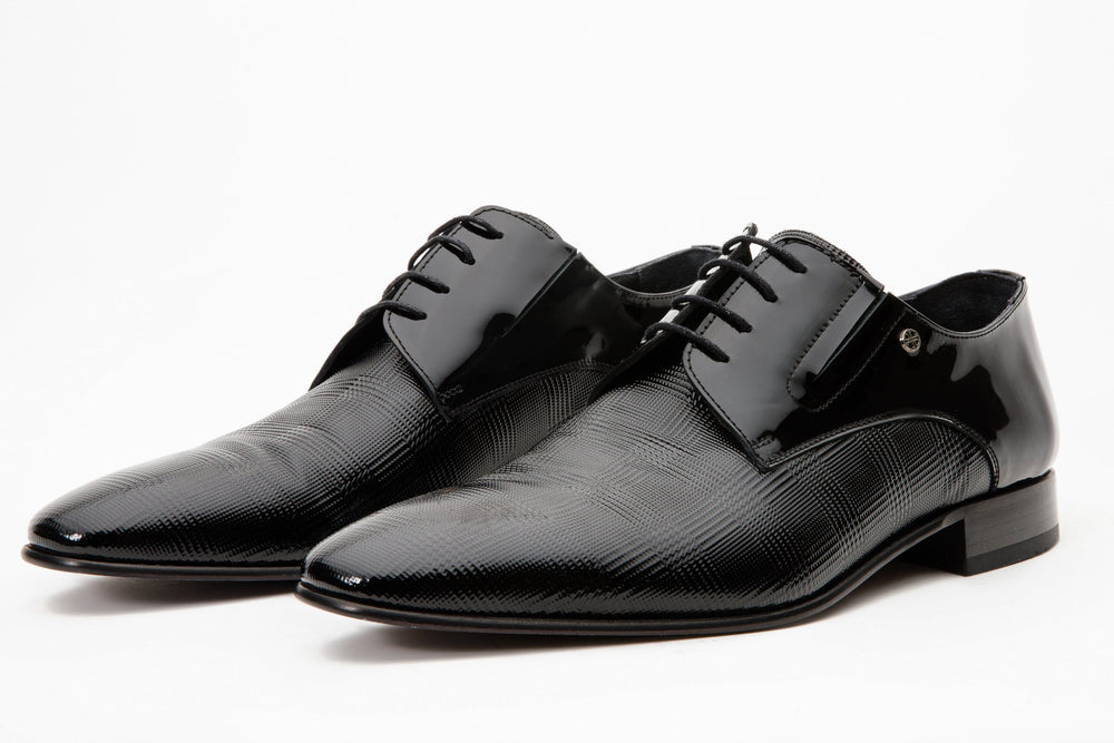 The San Severo Black Patent Leather Derby Shoe On Sale