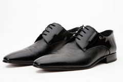 The San Severo Black Patent Leather Derby Shoe On Sale