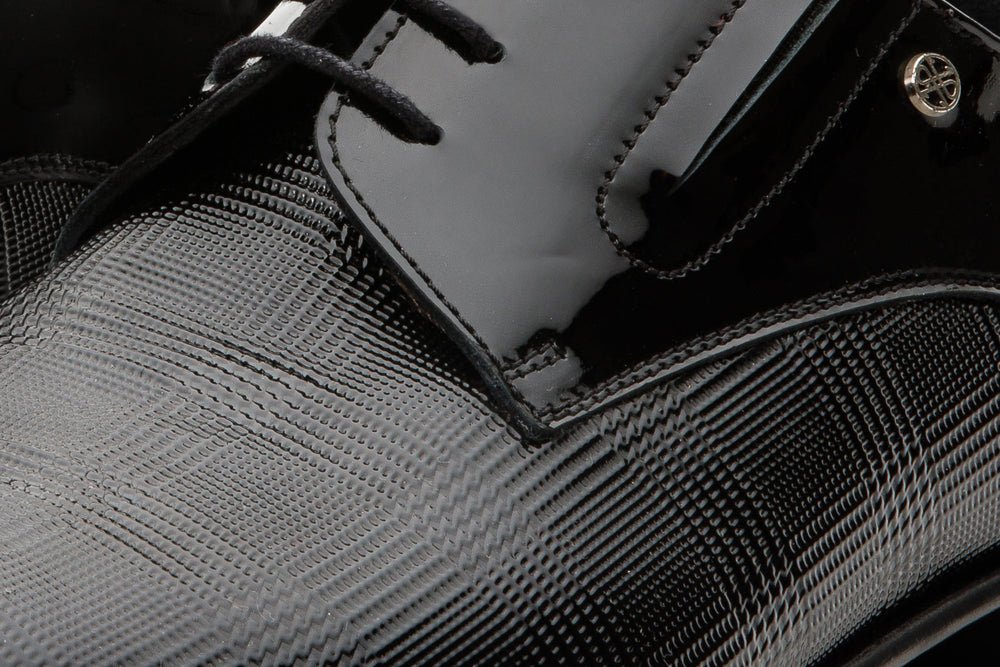 The San Severo Black Patent Leather Derby Shoe On Sale