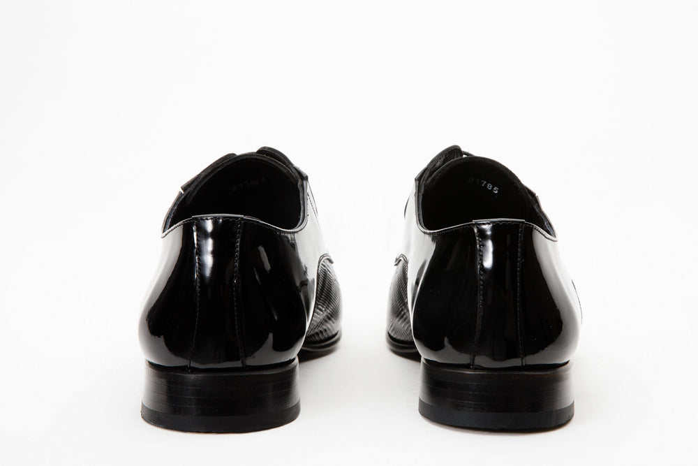 The San Severo Black Patent Leather Derby Shoe On Sale