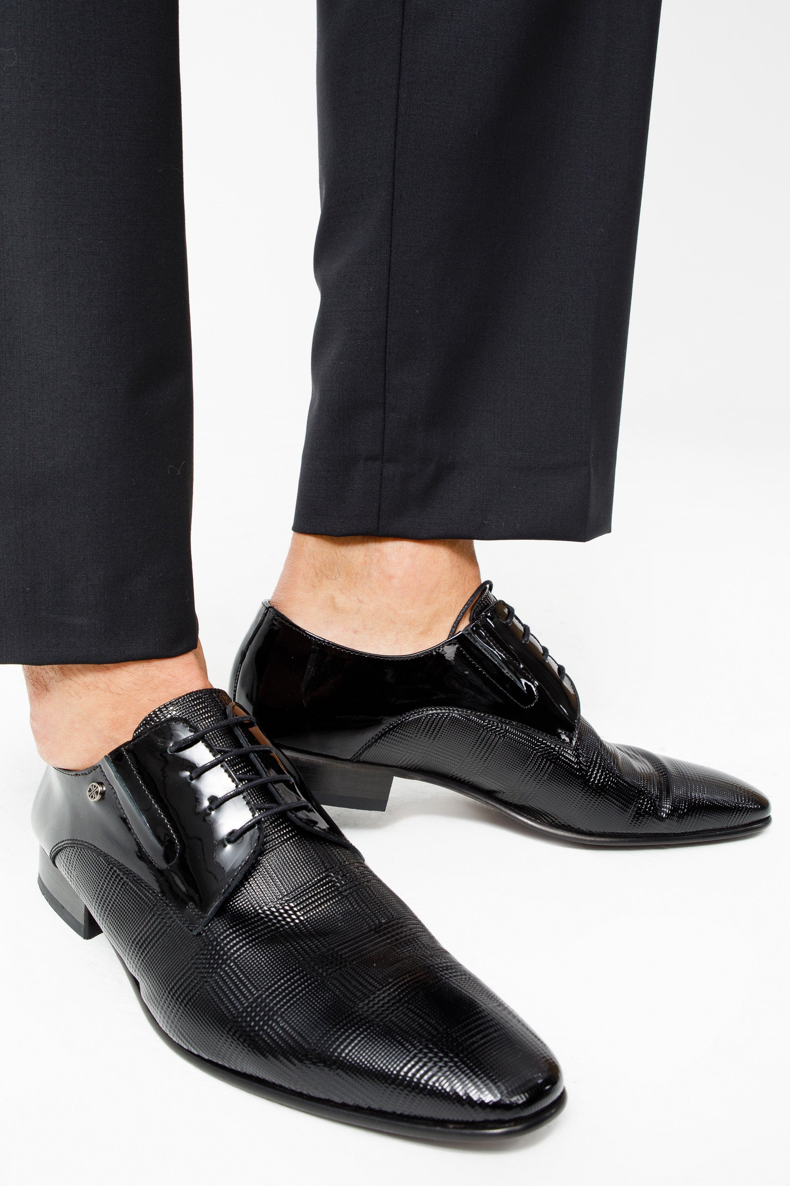The San Severo Black Patent Leather Derby Shoe On Sale