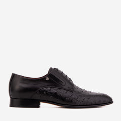 The Porto Alegre Black Leather Derby Shoe For Sale