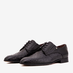 The Porto Alegre Black Leather Derby Shoe For Sale