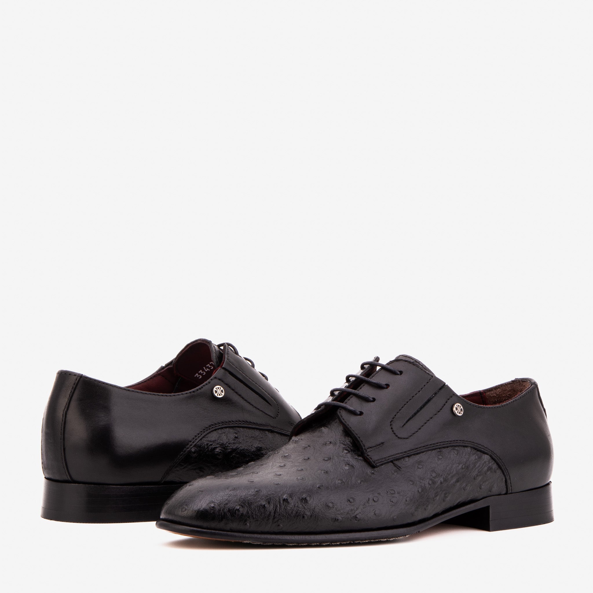 The Porto Alegre Black Leather Derby Shoe For Sale