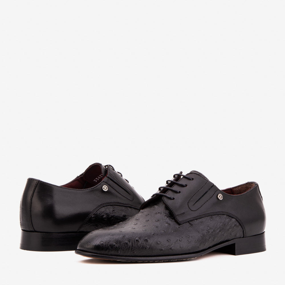 The Porto Alegre Black Leather Derby Shoe For Sale