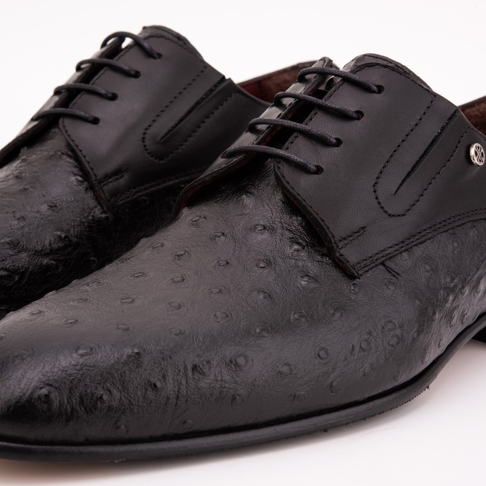 The Porto Alegre Black Leather Derby Shoe For Sale