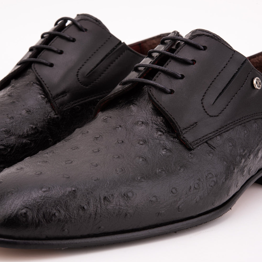 The Porto Alegre Black Leather Derby Shoe For Sale
