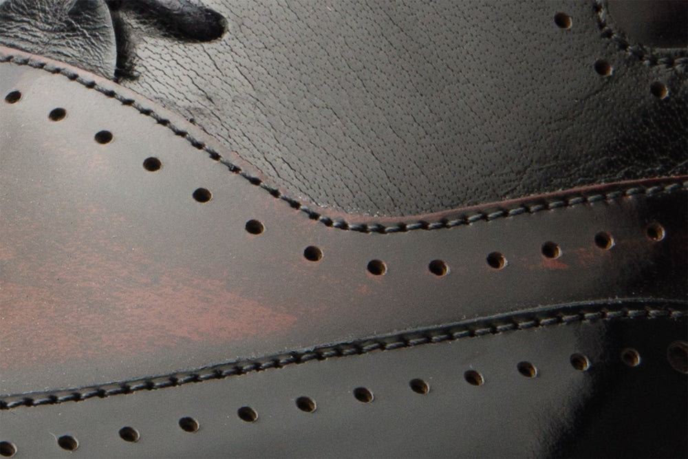 The Dicle Black\/Burgundy Wingtip Semi Brogue Derby Shoe All New