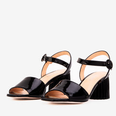 The Bamba Black Patent Leather Sandal Fine Craftsmanship