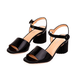 The Bamba Black Patent Leather Sandal Fine Craftsmanship