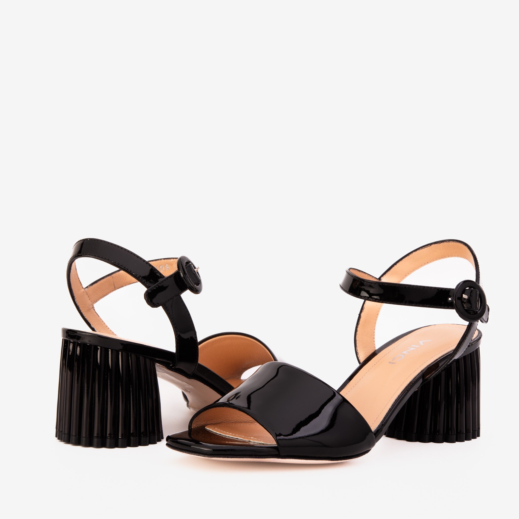 The Bamba Black Patent Leather Sandal Fine Craftsmanship