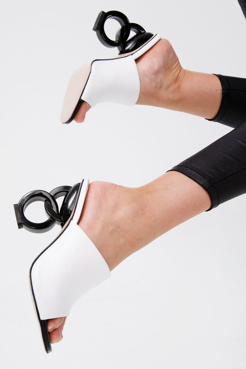 The Cymmer White Leather Sandal On Sale