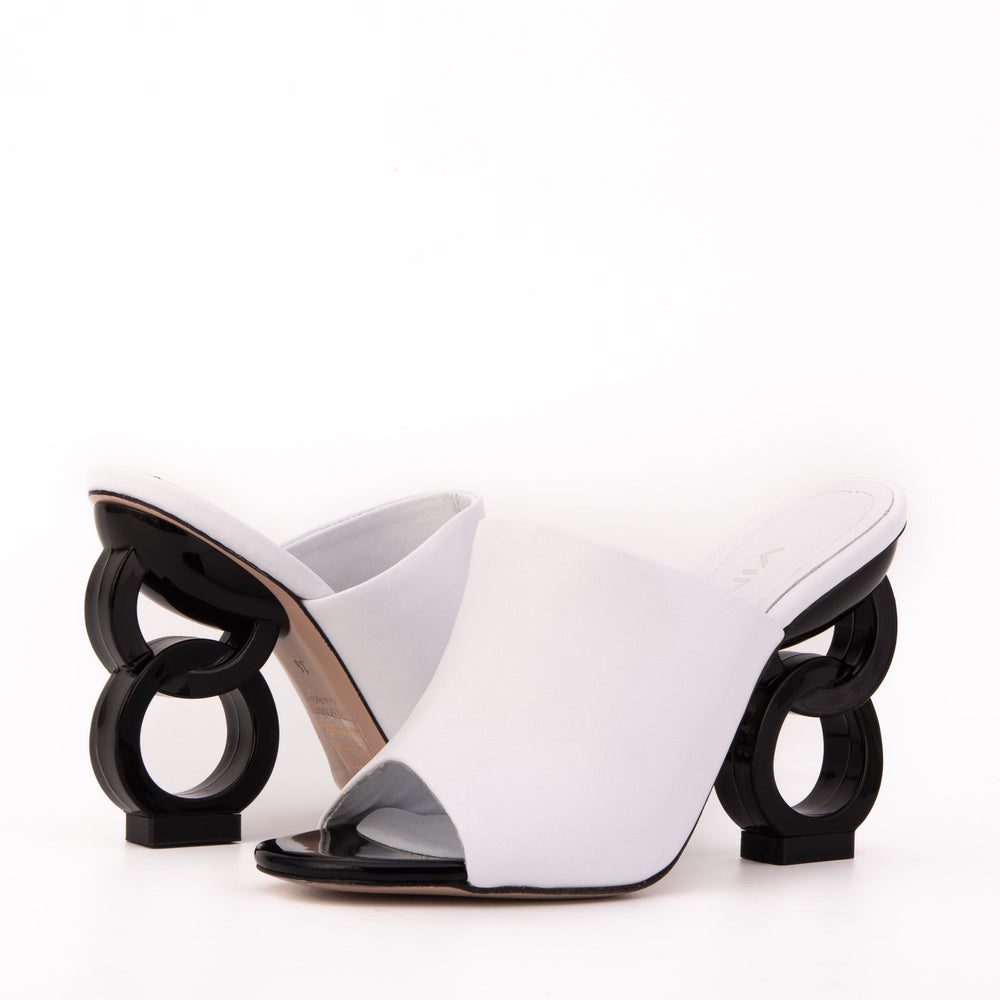 The Cymmer White Leather Sandal On Sale