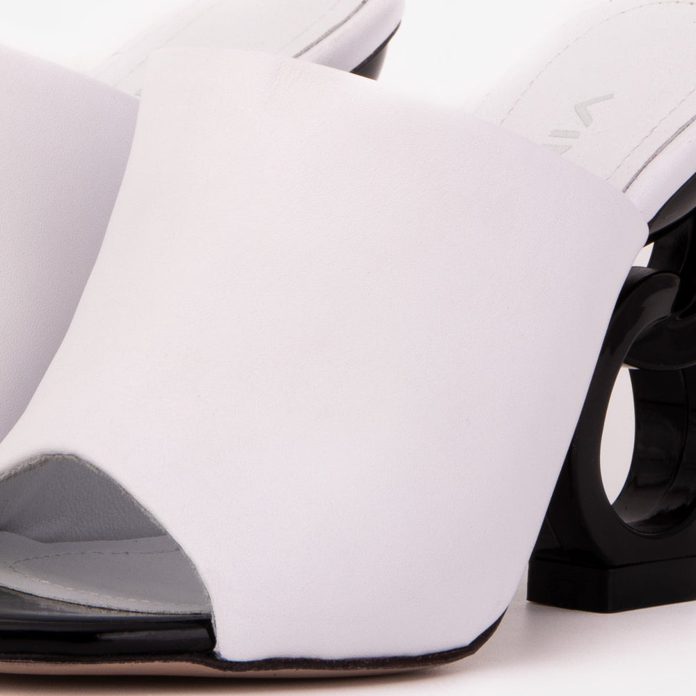 The Cymmer White Leather Sandal On Sale