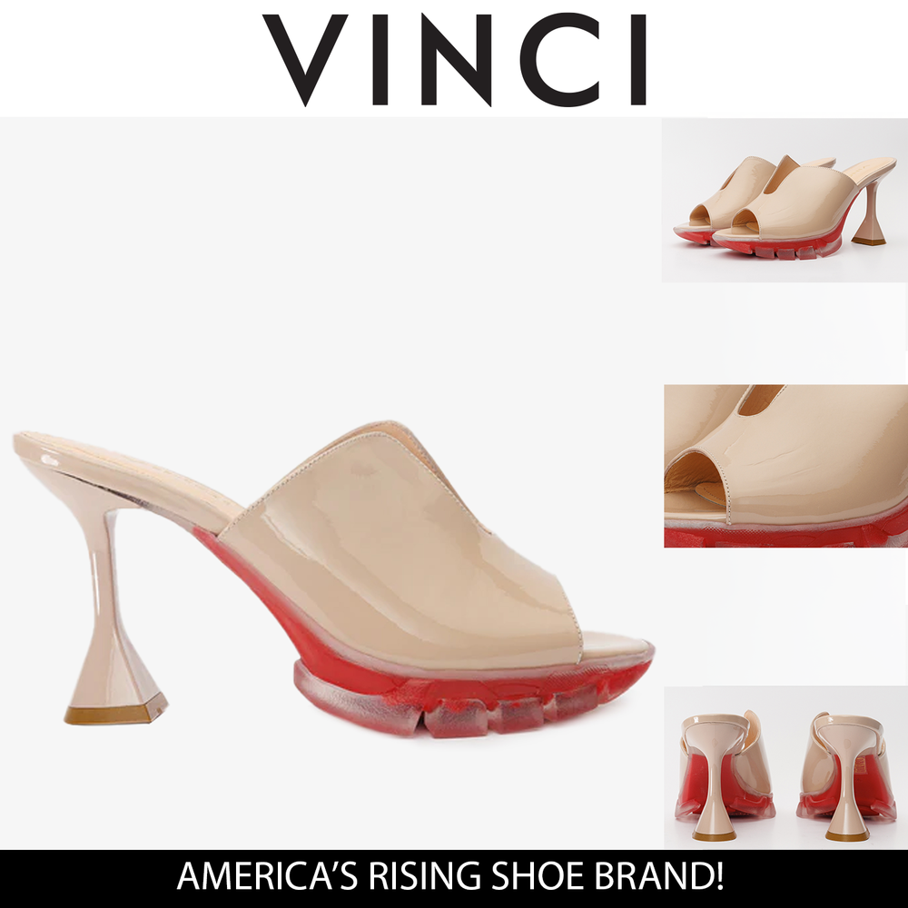 The Caratal Cream Patent Leather Sandal For Sale