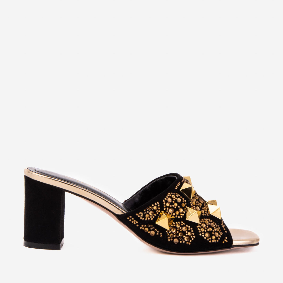 The Chantilly Black Glitter Leather Sandal All New