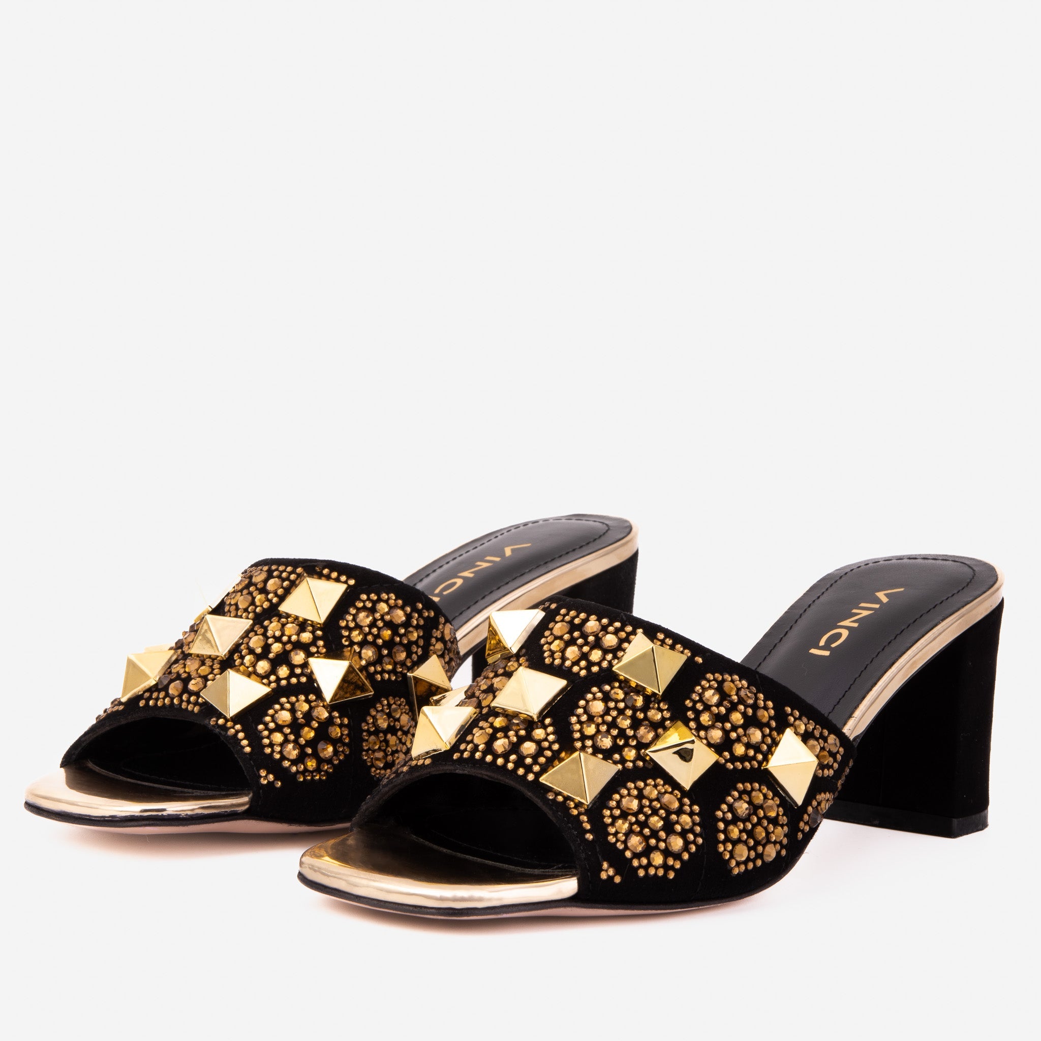 The Chantilly Black Glitter Leather Sandal All New