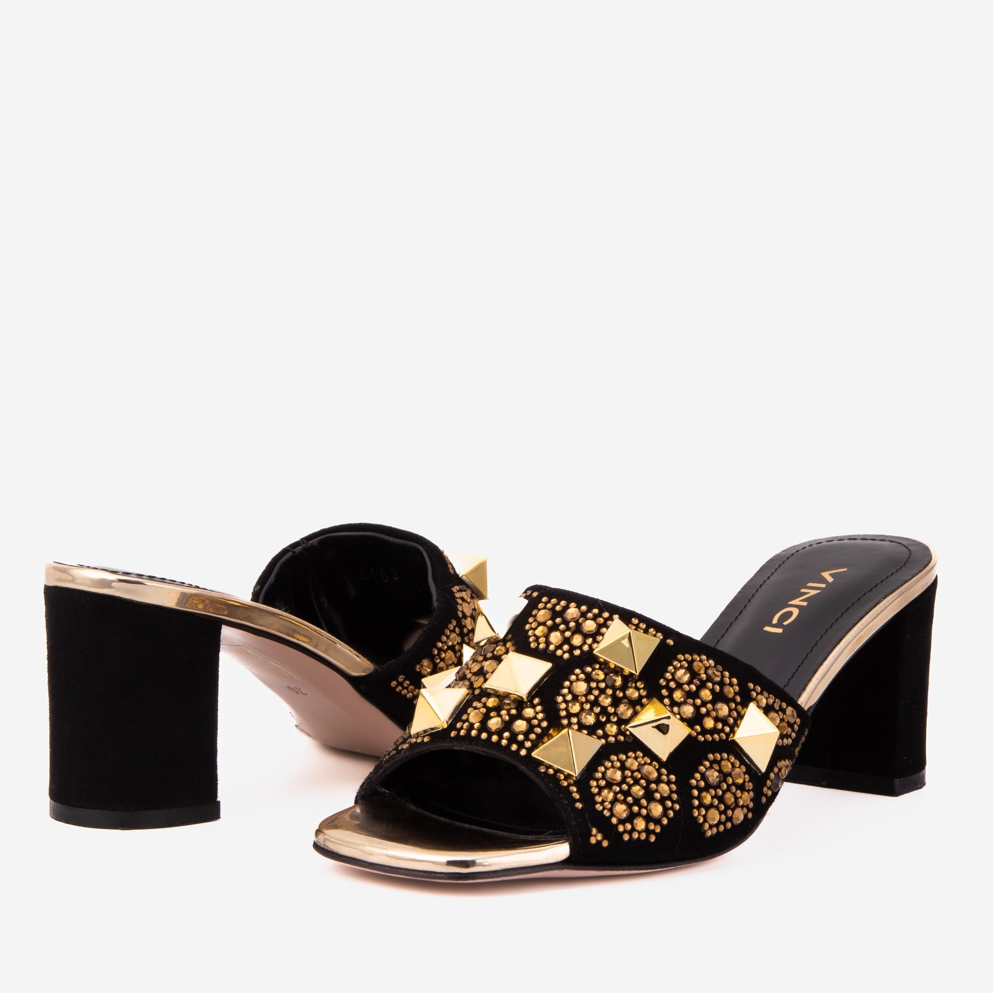 The Chantilly Black Glitter Leather Sandal All New