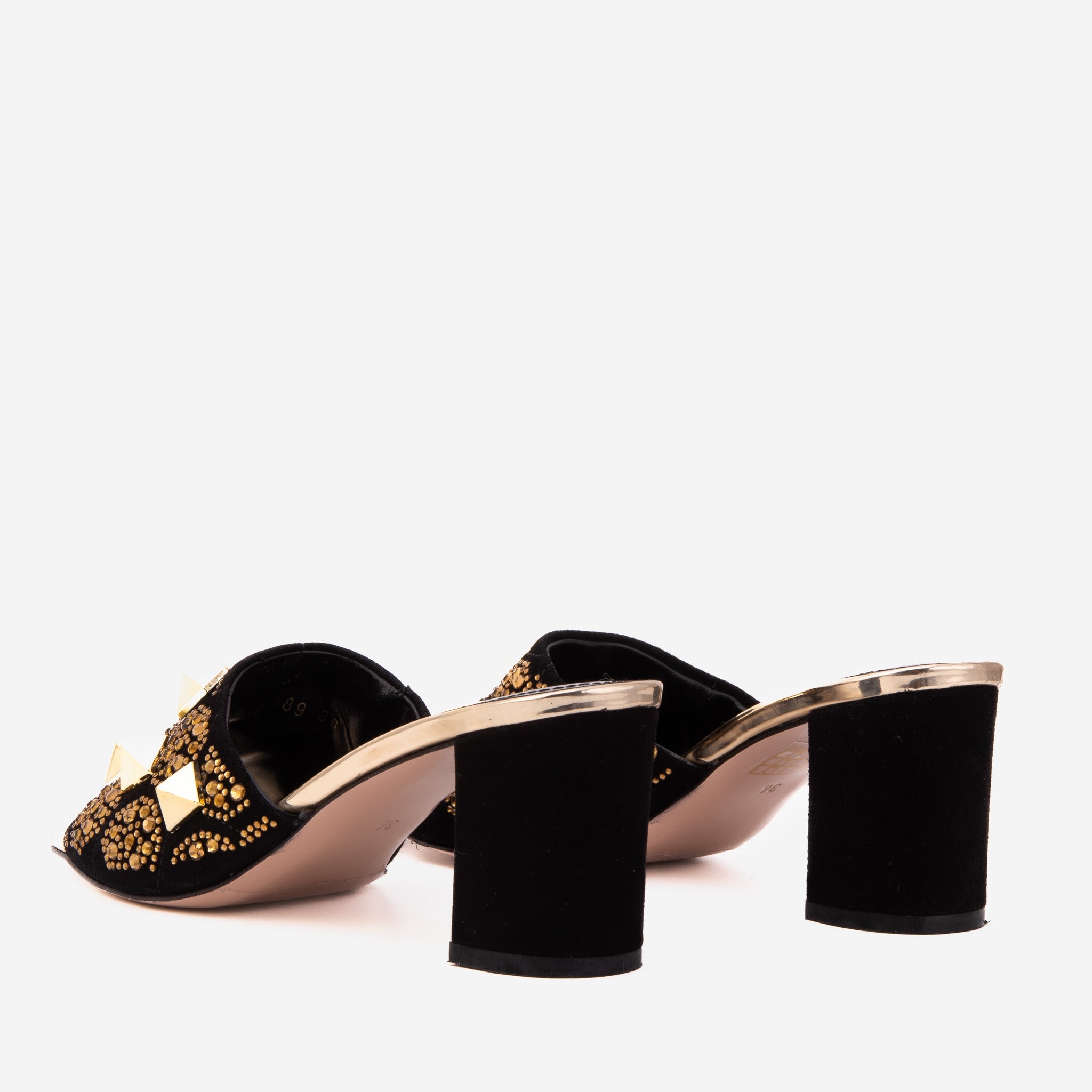 The Chantilly Black Glitter Leather Sandal All New