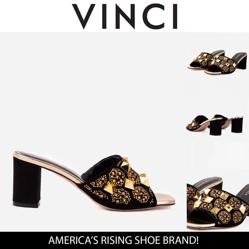 The Chantilly Black Glitter Leather Sandal All New