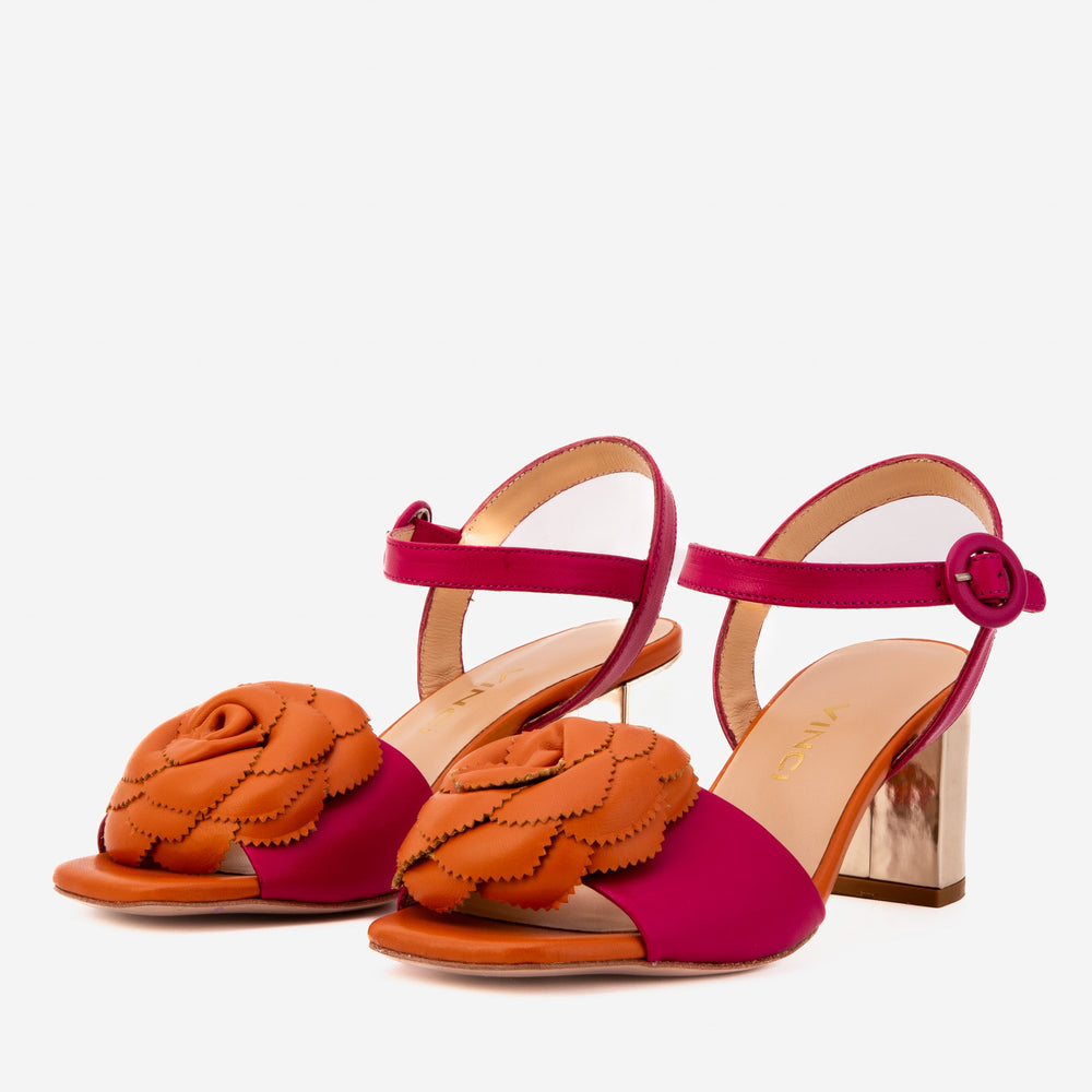 The Salerno Fuchsia Leather Sandal Exclusive Style