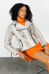 The Queen Pythn Leather Naturel Color Skin Jacket For Sale