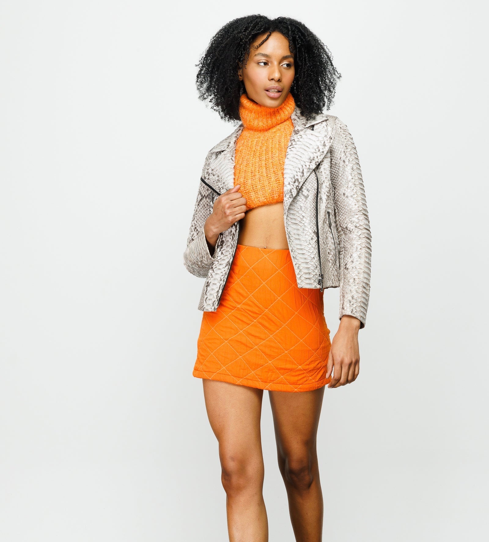 The Queen Pythn Leather Naturel Color Skin Jacket For Sale