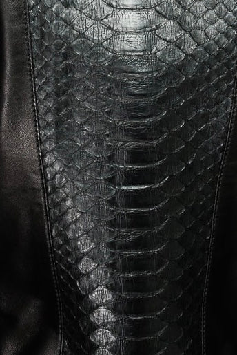 The Nayro Pythn Black Leather Jacket Exclusive Style