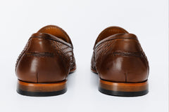 The Mclean Shoe Tan Woven Tassel Loafer  Shoe On Sale