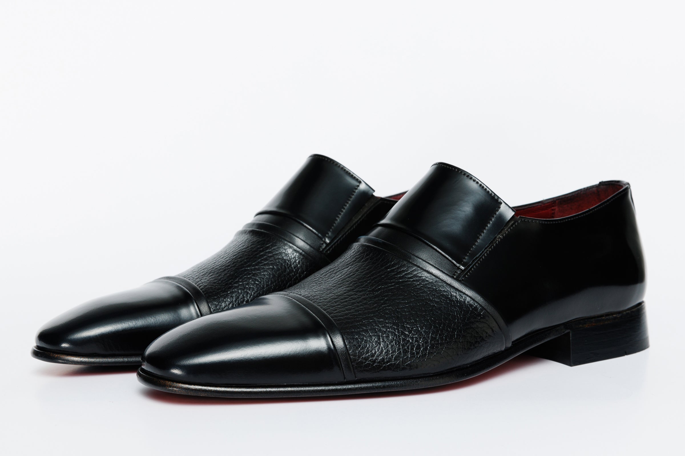 The Everest Black Leather Cap Toe Dress Loafer Shoe For Sale