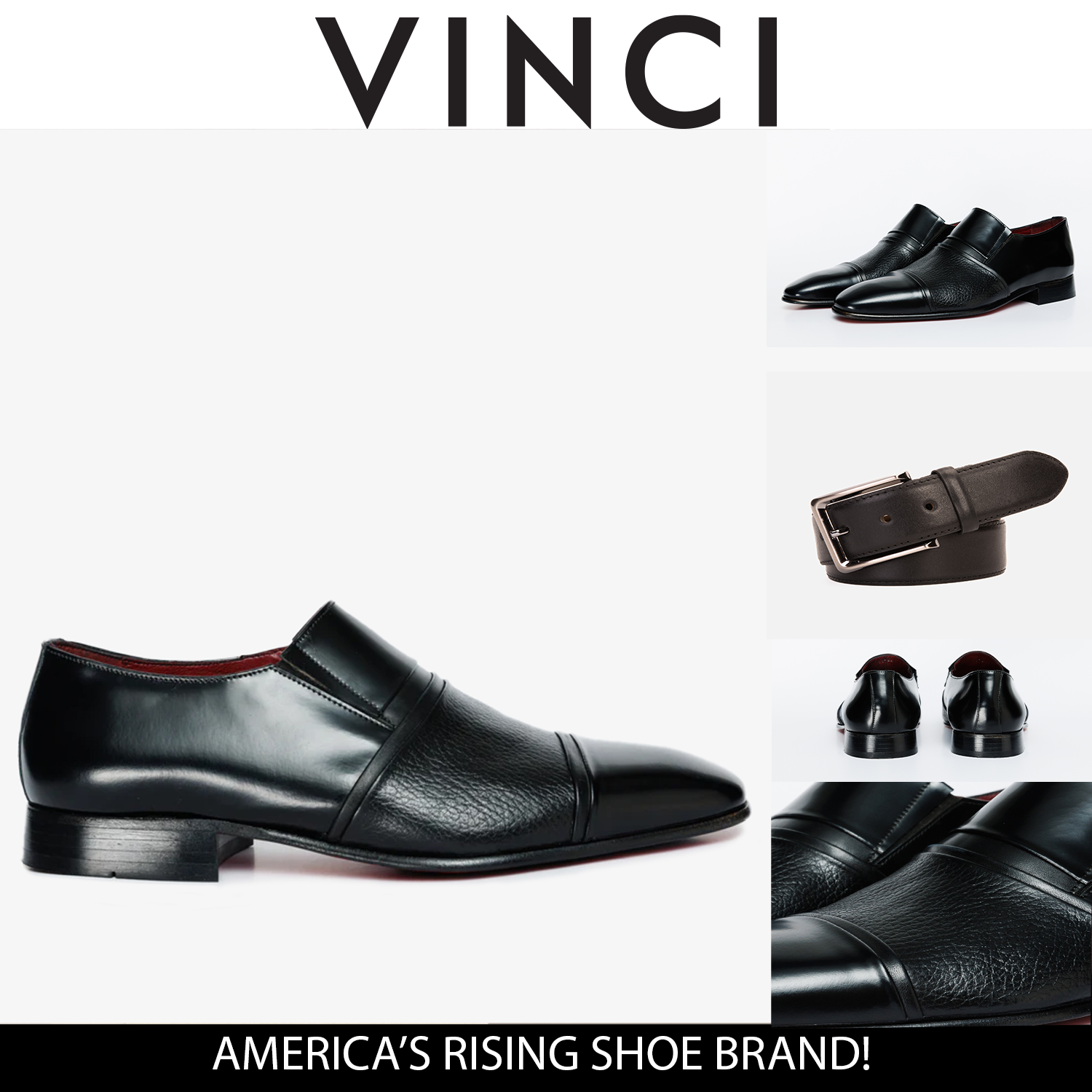 The Everest Black Leather Cap Toe Dress Loafer Shoe For Sale