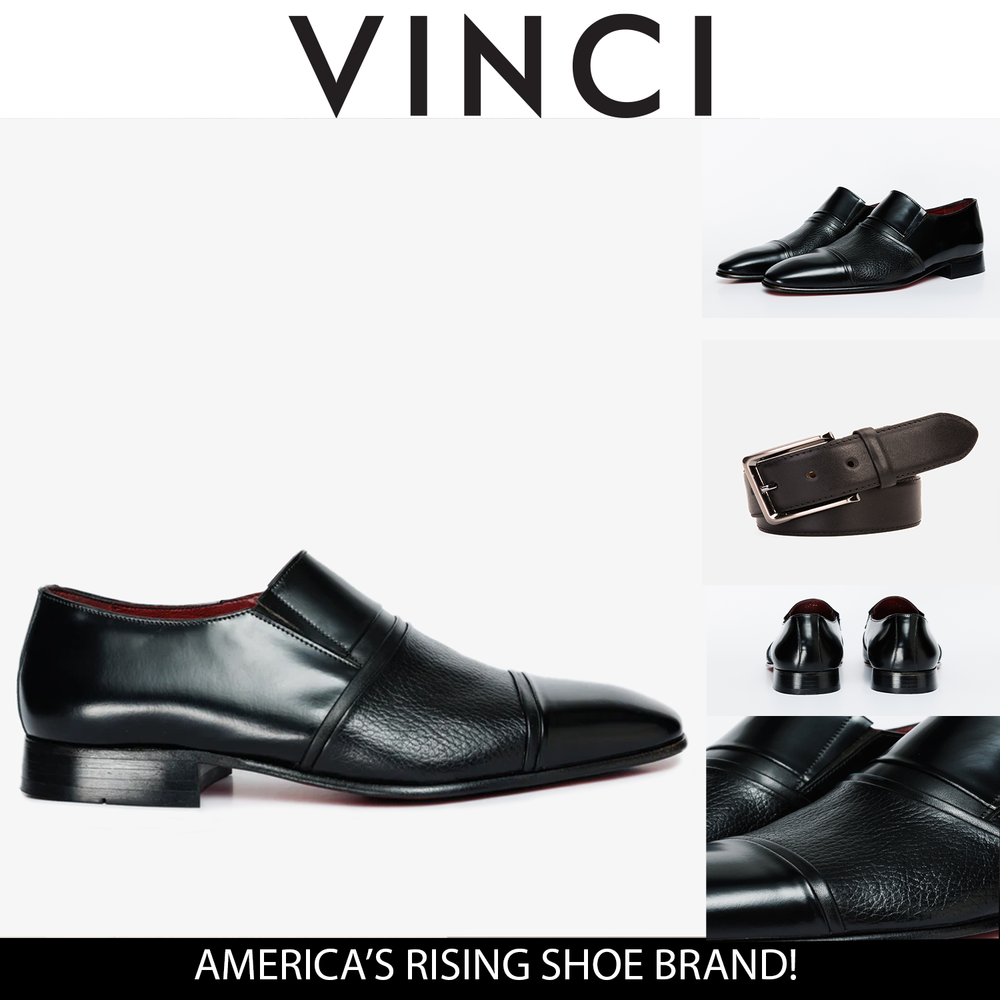 The Everest Black Leather Cap Toe Dress Loafer Shoe For Sale