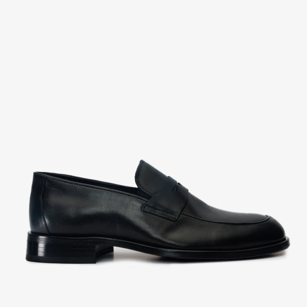 The Marinka Black Leather Shoe Penny Loafer  Shoe All New