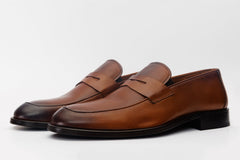 The Marinka Tan Leather Shoe Penny Loafer Shoe Universal Fit