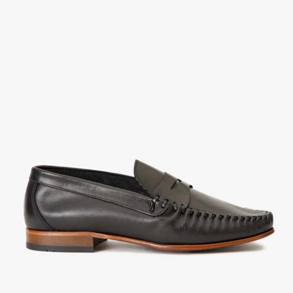 The Eregli Black Leather Penny Loafer Shoe Exclusive Style