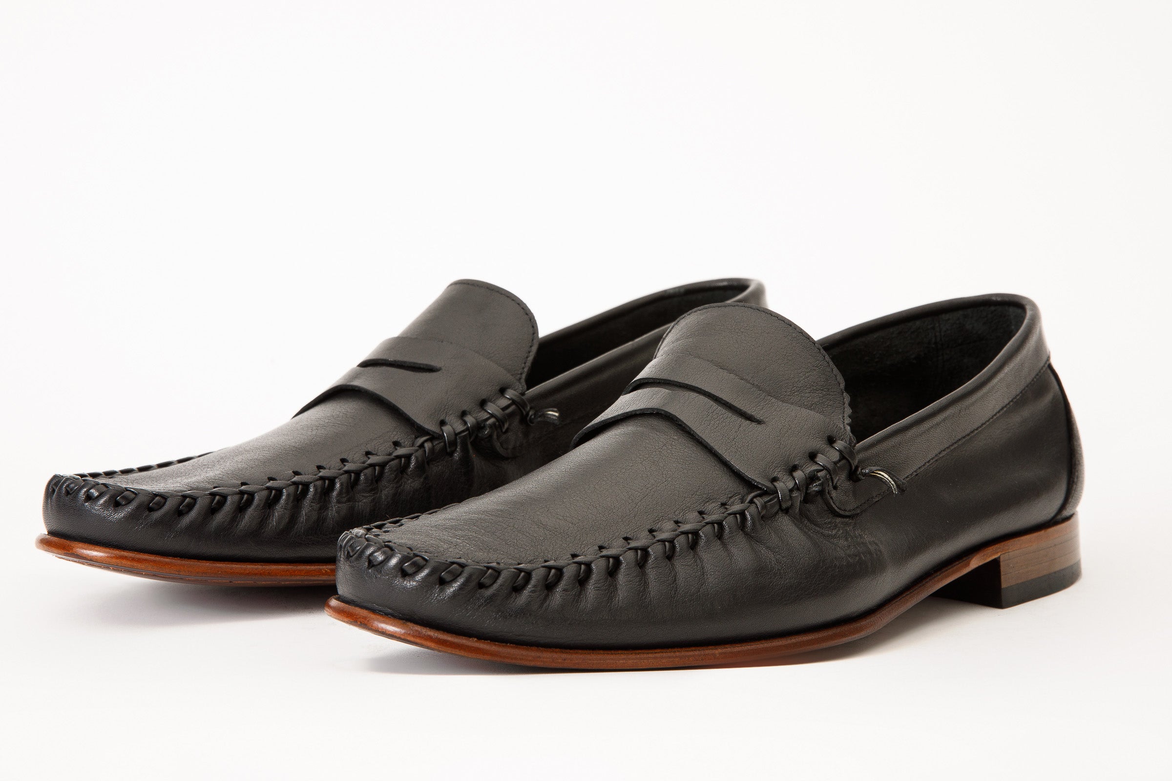 The Eregli Black Leather Penny Loafer Shoe Exclusive Style