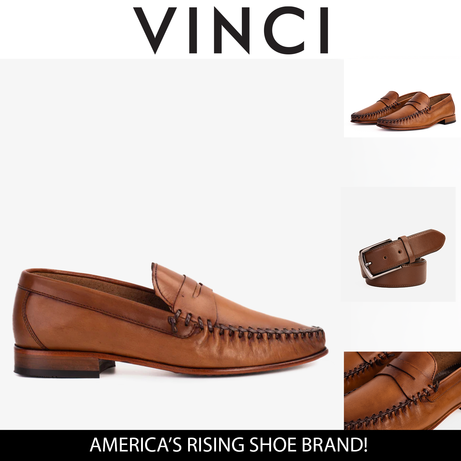 The Eregli Tan Leather Penny Loafer Shoe On Sale