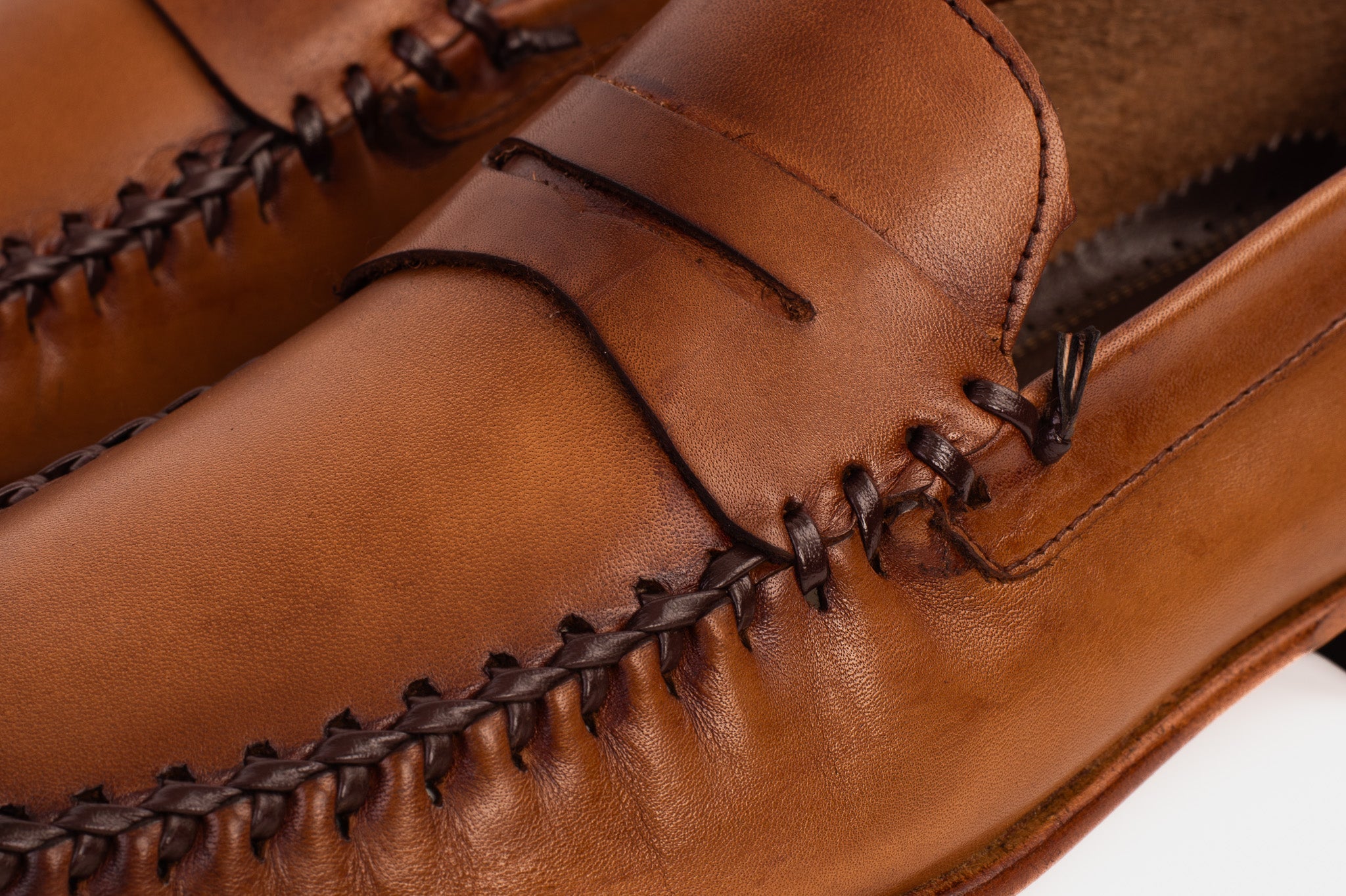 The Eregli Tan Leather Penny Loafer Shoe On Sale