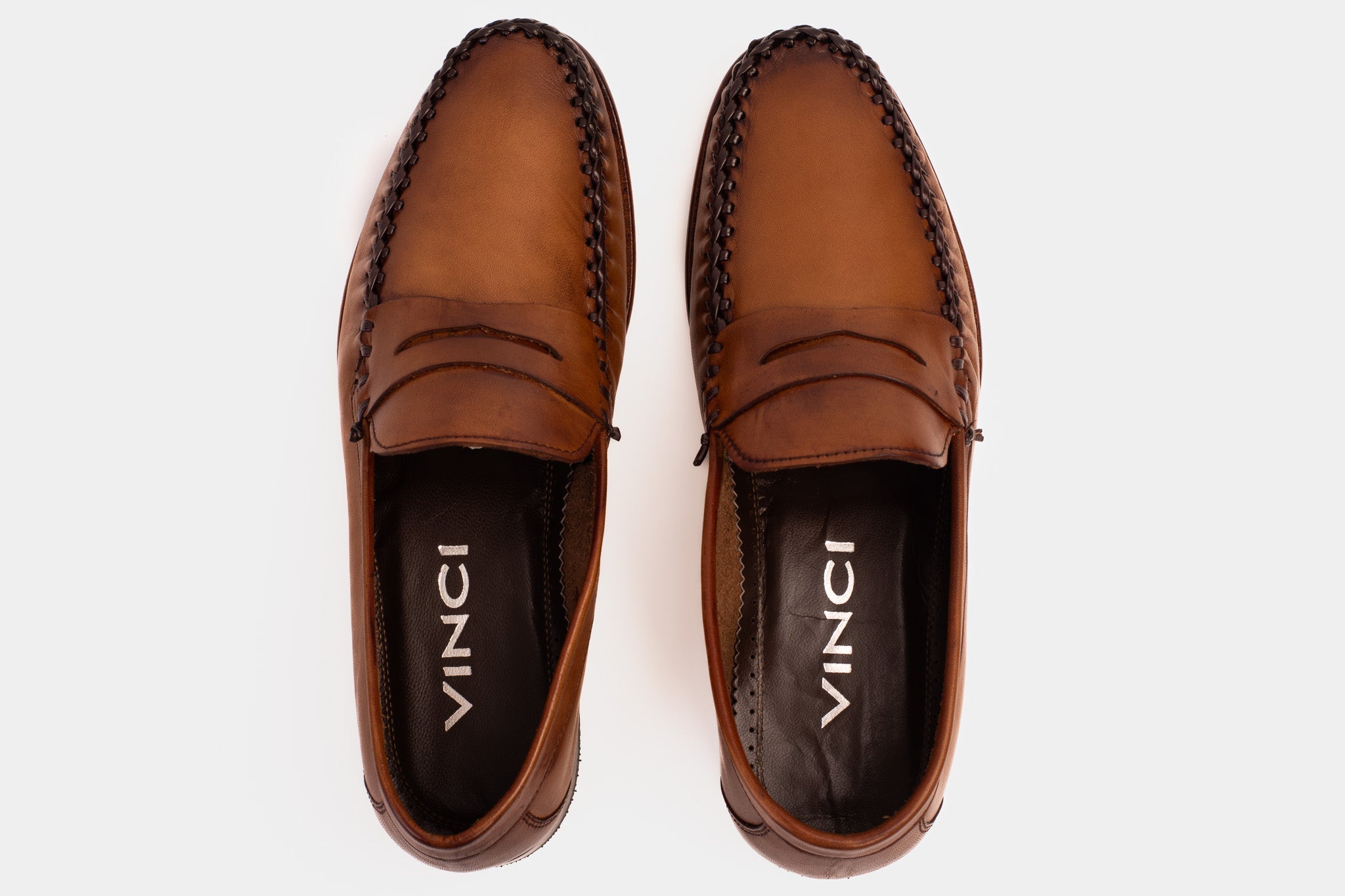 The Eregli Tan Leather Penny Loafer Shoe On Sale