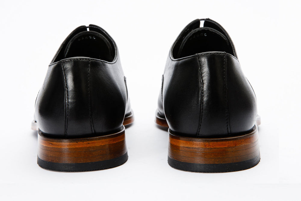 The Gambaha Black Leather Quarter Brogue Cap Toe Oxford Shoe Universal Fit