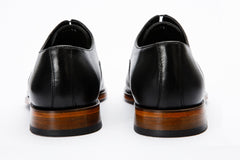 The Gambaha Black Leather Quarter Brogue Cap Toe Oxford Shoe Universal Fit