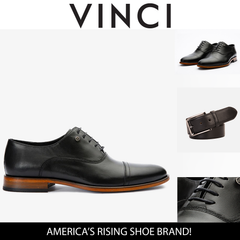 The Gambaha Black Leather Quarter Brogue Cap Toe Oxford Shoe Universal Fit