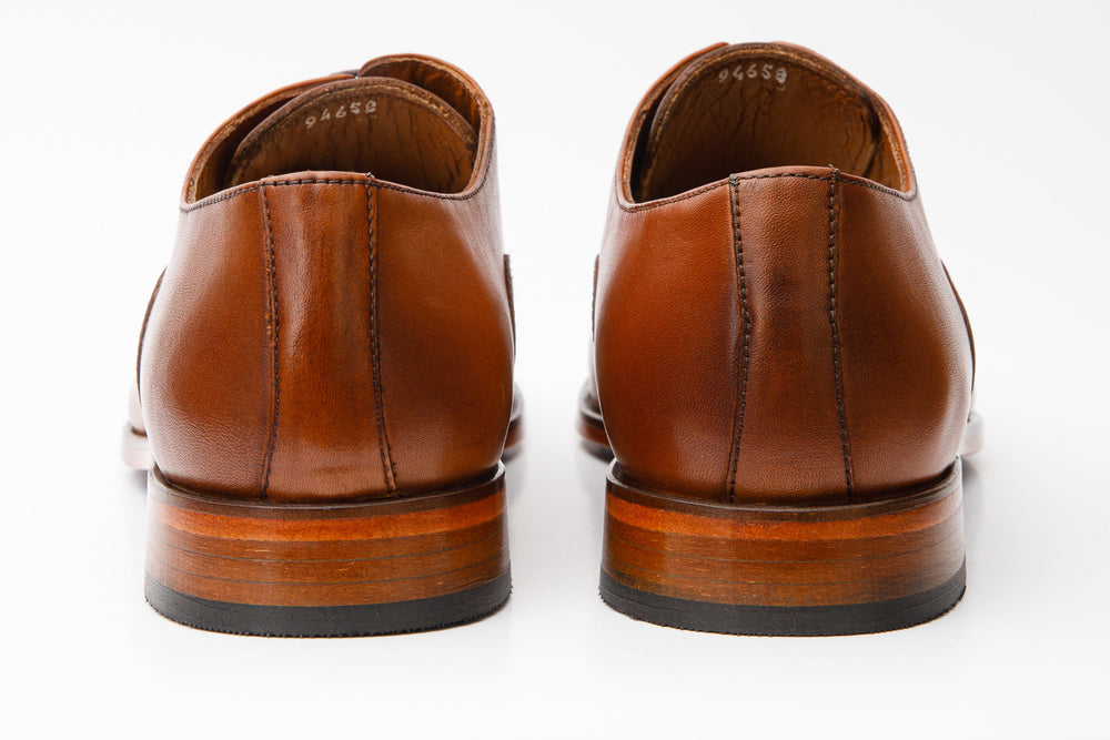 The Gambaha Tan Leather Quarter Brogue Cap Toe Oxford Shoe On Sale