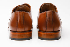 The Gambaha Tan Leather Quarter Brogue Cap Toe Oxford Shoe On Sale