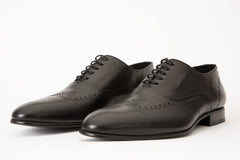The Roma Black Leather Wingtip Oxford Shoe For Sale