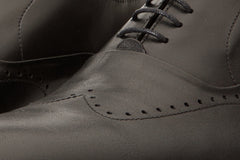 The Roma Black Leather Wingtip Oxford Shoe For Sale