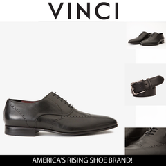 The Roma Black Leather Wingtip Oxford Shoe For Sale